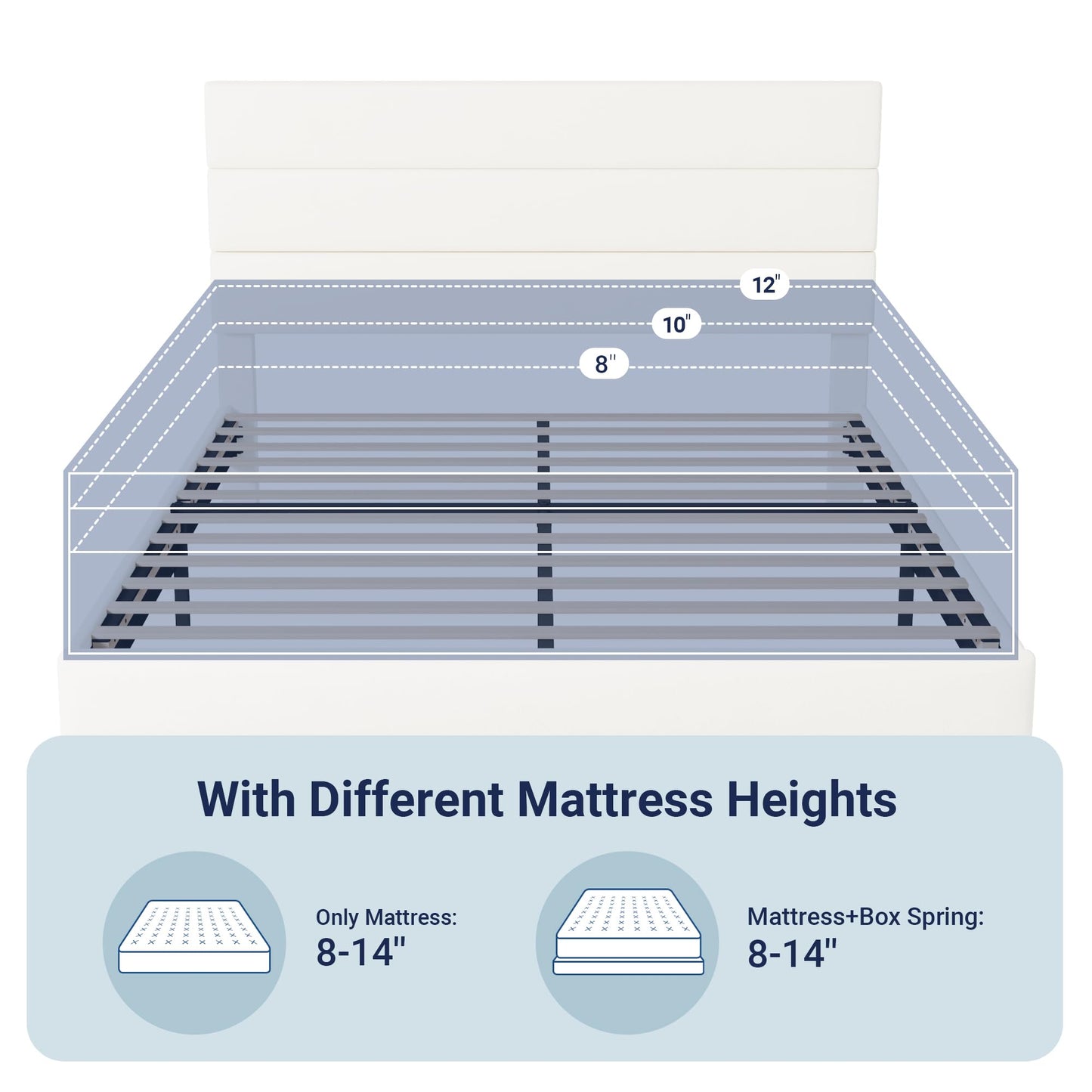 Allewie Queen Size Platform Bed Frame with Fabric Upholstered Headboard and Wooden Slats Support, Fully Upholstered Mattress Foundation/No Box Spring Needed/Easy Assembly, Dark Grey