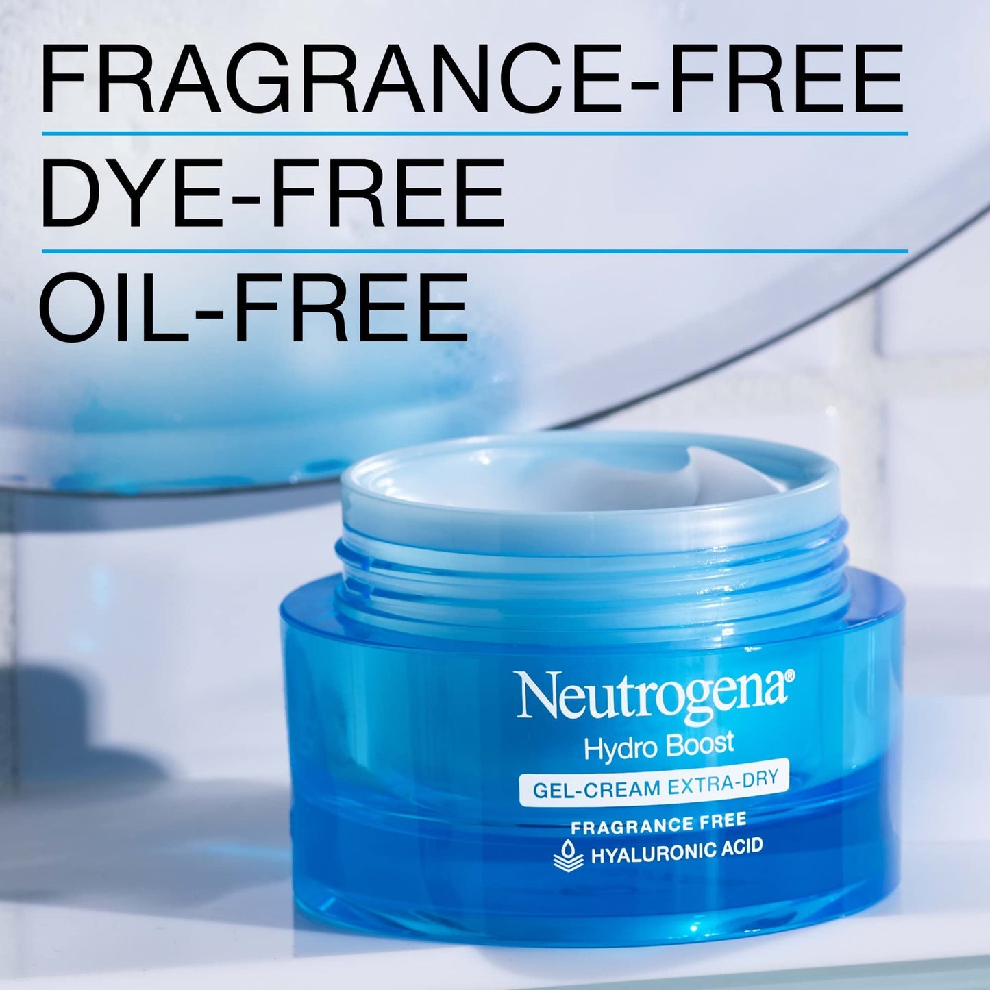 Neutrogena Hydro Boost Hyaluronic Acid Hydrating Gel-Cream Face Moisturizer to Hydrate & Smooth Extra-Dry Skin, Oil-Free, Fragrance-Free, Non-Comedogenic & Dye-Free Face Lotion, 1.7 oz