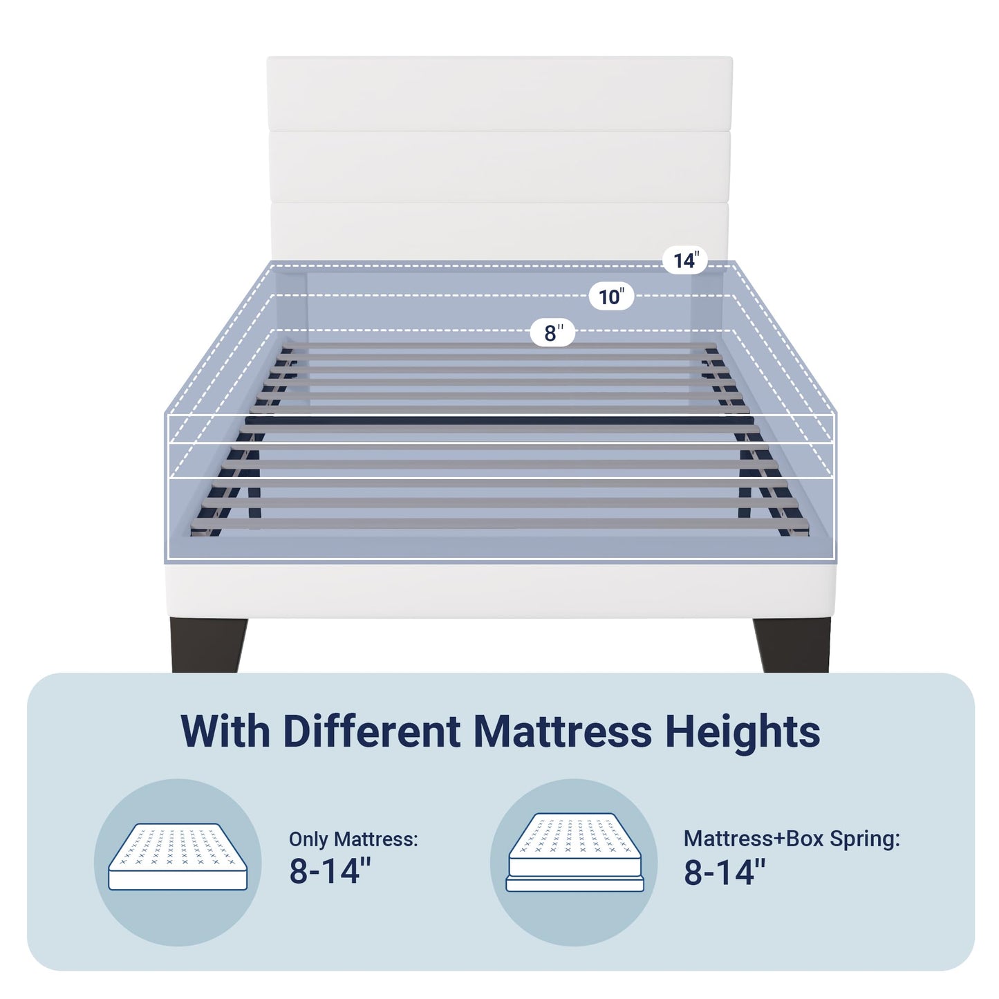 Allewie Queen Size Platform Bed Frame with Fabric Upholstered Headboard and Wooden Slats Support, Fully Upholstered Mattress Foundation/No Box Spring Needed/Easy Assembly, Dark Grey