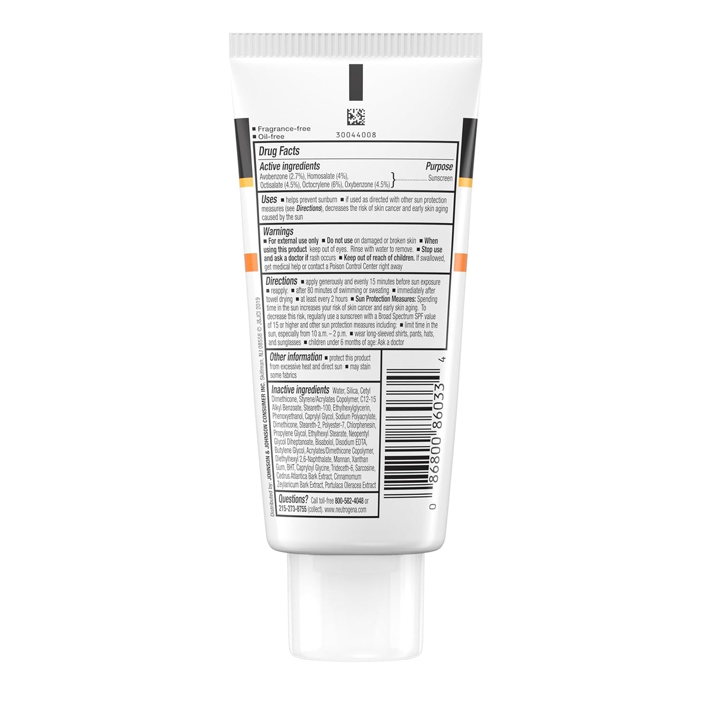 Neutrogena Clear Face Sunscreen Lotion for Acne-Prone Skin, Broad Spectrum SPF 30 Facial Sunscreen for Oily Skin, Fragrance- & Oxybenzone-Free Water Resistant, 3 fl. oz