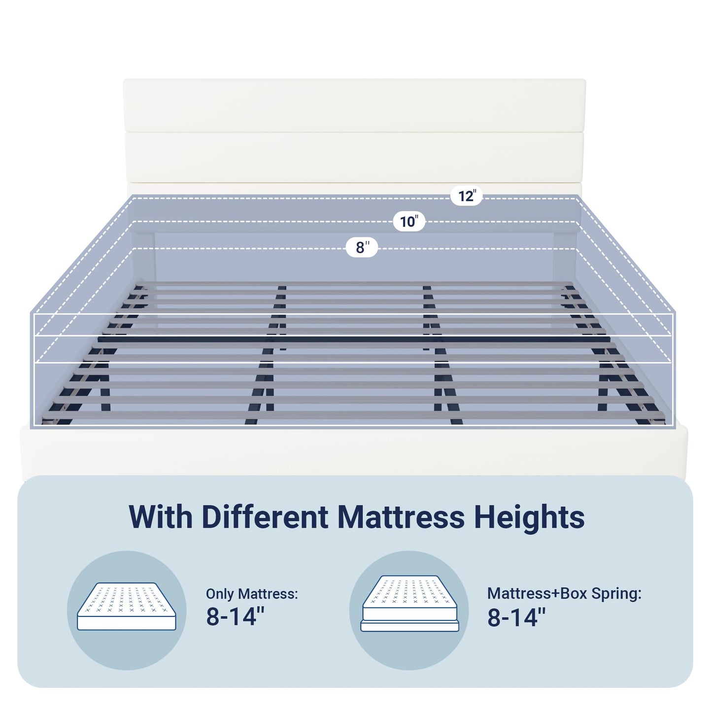 Allewie Queen Size Platform Bed Frame with Fabric Upholstered Headboard and Wooden Slats Support, Fully Upholstered Mattress Foundation/No Box Spring Needed/Easy Assembly, Dark Grey