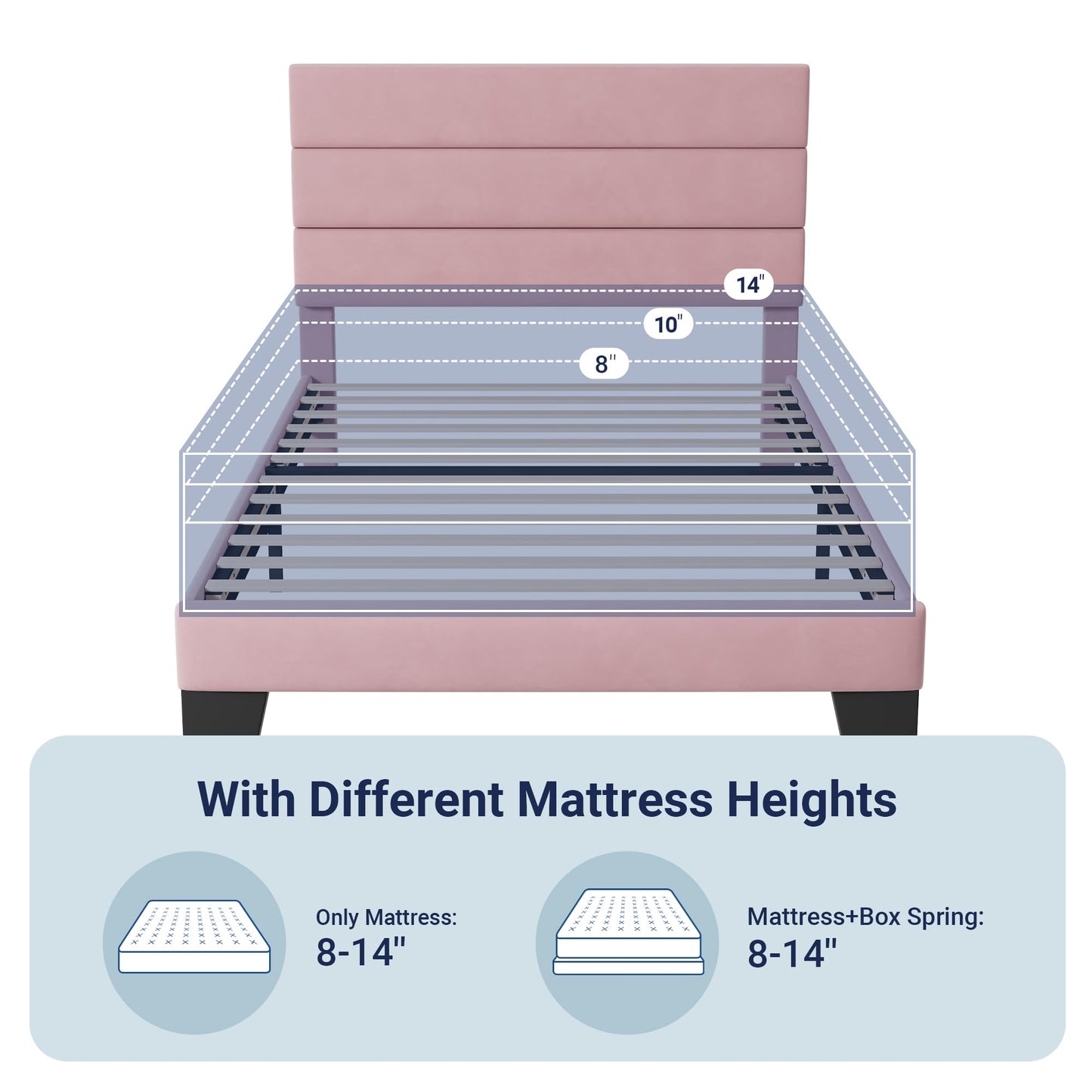 Allewie Queen Size Platform Bed Frame with Fabric Upholstered Headboard and Wooden Slats Support, Fully Upholstered Mattress Foundation/No Box Spring Needed/Easy Assembly, Dark Grey