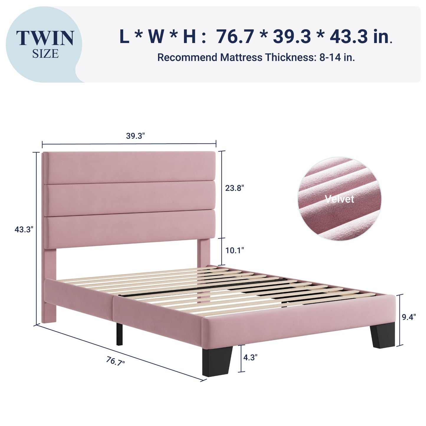 Allewie Queen Size Platform Bed Frame with Fabric Upholstered Headboard and Wooden Slats Support, Fully Upholstered Mattress Foundation/No Box Spring Needed/Easy Assembly, Dark Grey