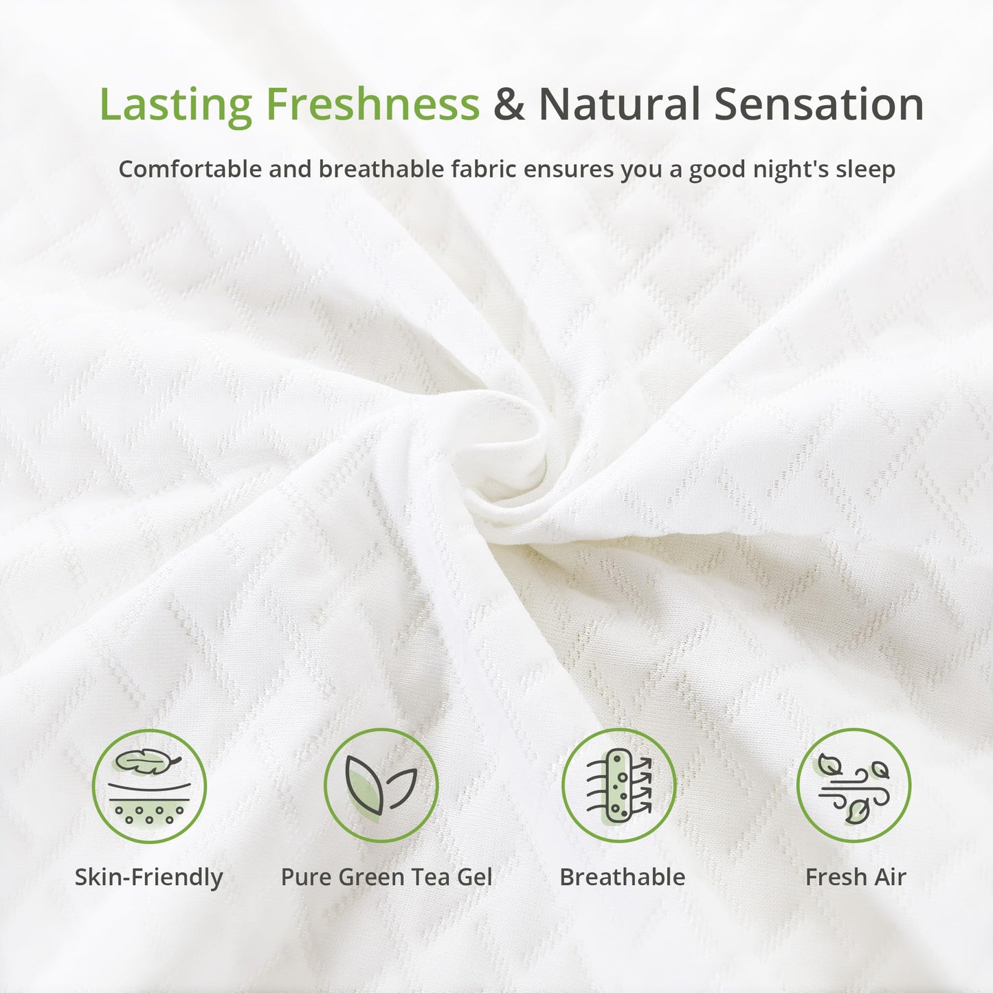 Full Size Memory Foam Mattress, 8 Inch Bed Mattress in A Box with Cooling Green Tea Gel, Pressure Relief with Medium Firm Support, CertiPUR-US Certified, 75''L x 54''W, 37.3 pounds White