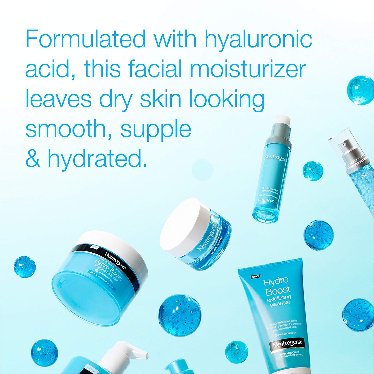 Neutrogena Hydro Boost Hyaluronic Acid Hydrating Gel-Cream Face Moisturizer to Hydrate & Smooth Extra-Dry Skin, Oil-Free, Fragrance-Free, Non-Comedogenic & Dye-Free Face Lotion, 1.7 oz