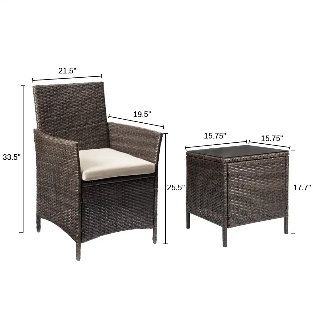 3 Pieces Outdoor Patio Furniture
