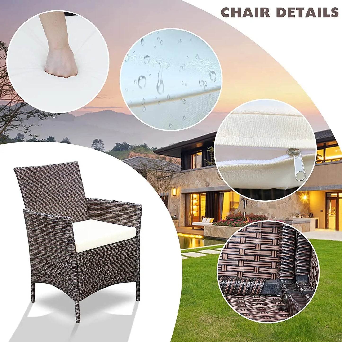 3 Pieces Outdoor Patio Furniture