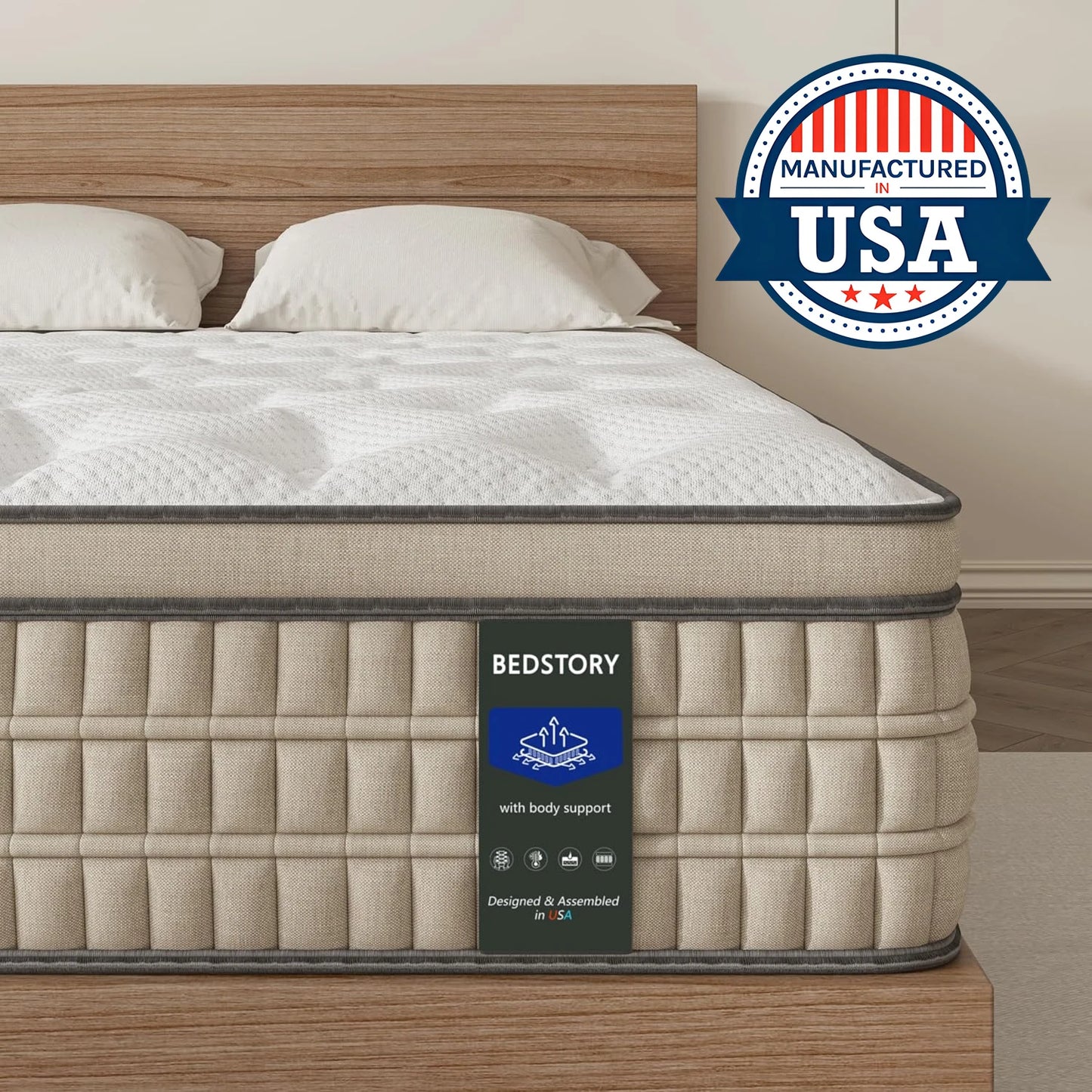 12 Inch Full/King Hybrid Gel Memory Foam Mattress