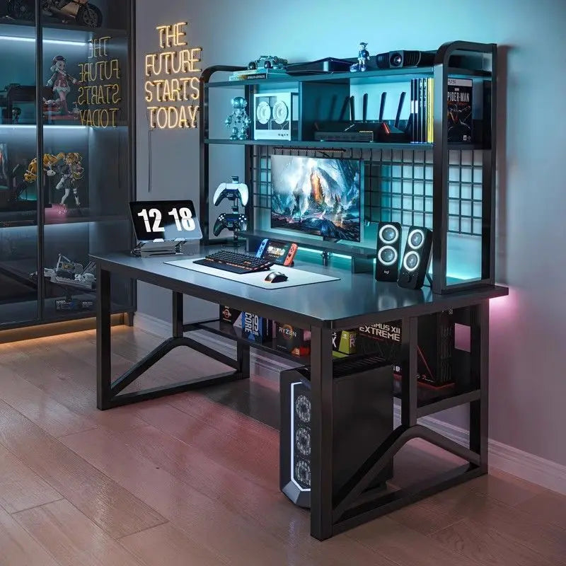 Sturdy Gaming Computer Desk with Metal Legs - Home Office Workstation