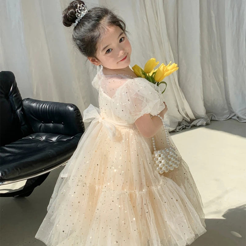 Summer Girls Princess Dress - Tulle Yarn Dress for Kids (Cute Sweet Temperament Style)