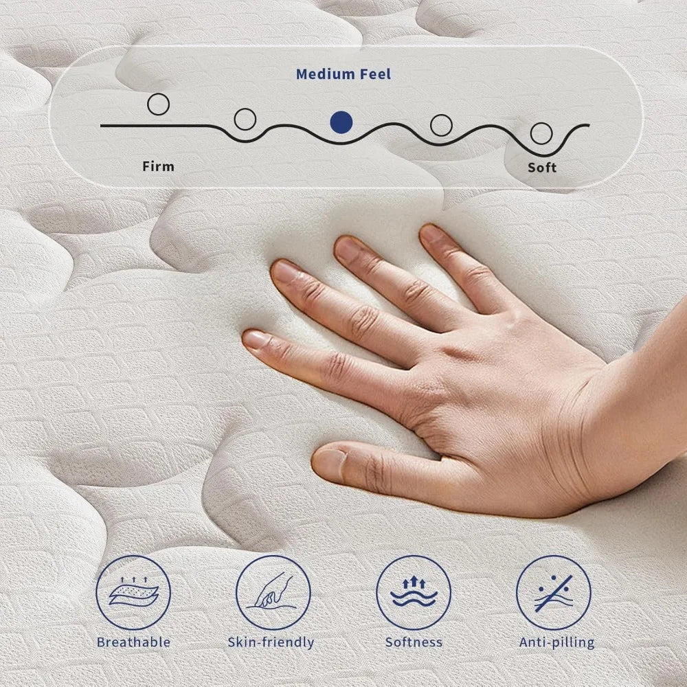 12-Inch Twin Mattress in a Box - Pocket Coil Memory Foam with Motion Isolation & Pressure Relief