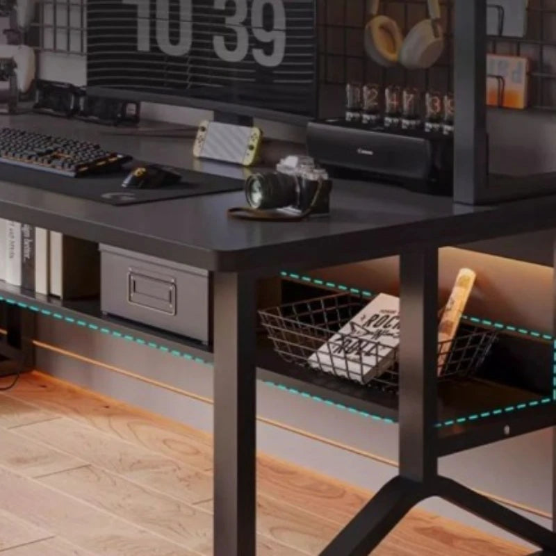 Sturdy Gaming Computer Desk with Metal Legs - Home Office Workstation