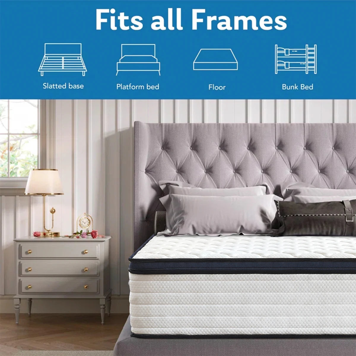Queen Size Gel Memory Foam Hybrid Mattress