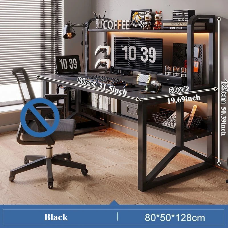 Sturdy Gaming Computer Desk with Metal Legs - Home Office Workstation
