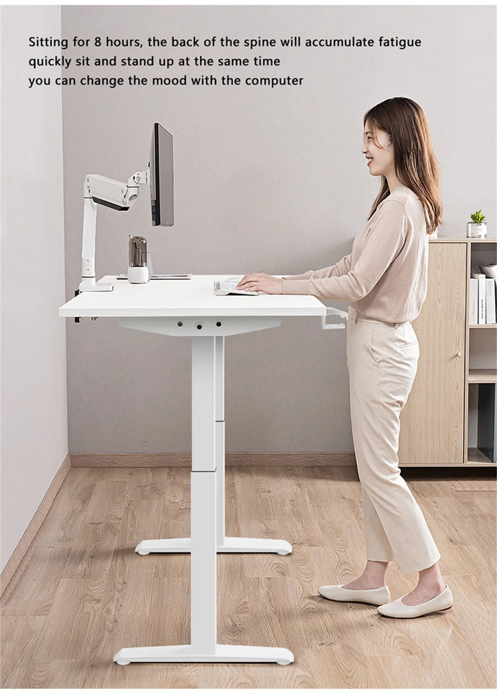 Height Adjustable Computer Desk