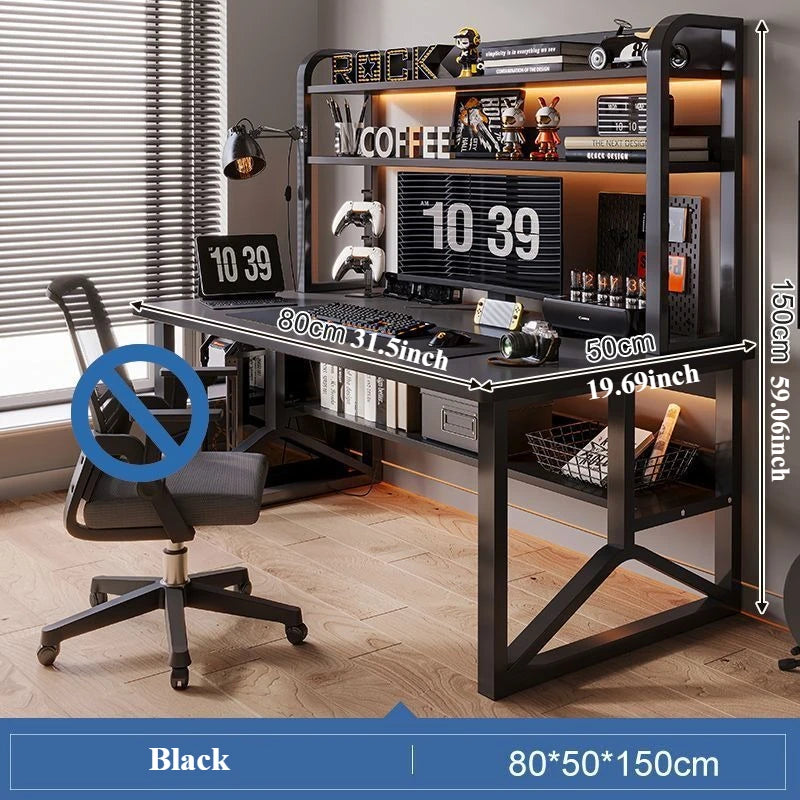 Sturdy Gaming Computer Desk with Metal Legs - Home Office Workstation