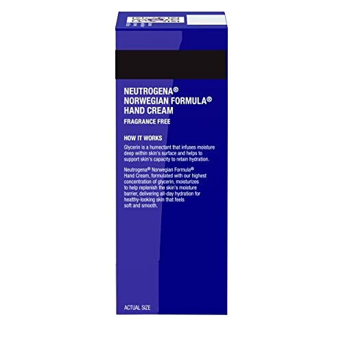 Neutrogena Norwegian Formula Moisturizing Hand Cream Formulated with Glycerin for Dry, Rough Hands, Fragrance-Free Intensive Hand Cream, 2 oz (Pack of 2)