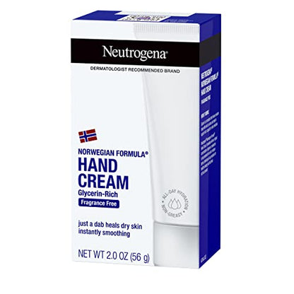 Neutrogena Norwegian Formula Moisturizing Hand Cream Formulated with Glycerin for Dry, Rough Hands, Fragrance-Free Intensive Hand Cream, 2 oz (Pack of 2)