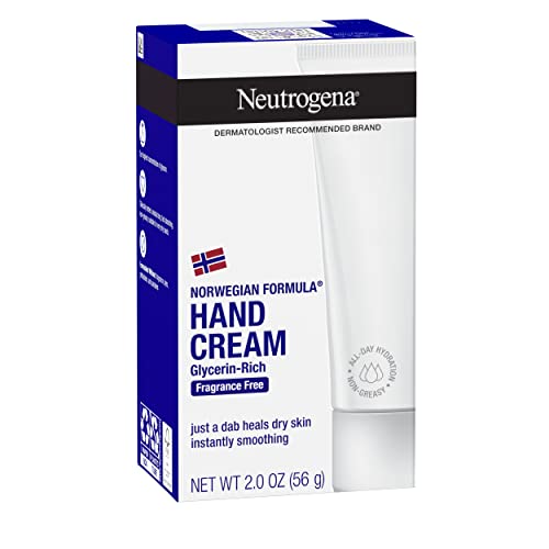 Neutrogena Norwegian Formula Moisturizing Hand Cream Formulated with Glycerin for Dry, Rough Hands, Fragrance-Free Intensive Hand Cream, 2 oz (Pack of 2)