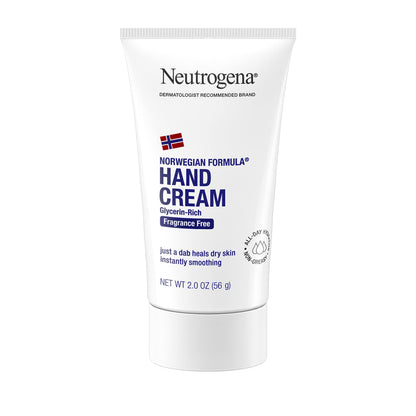 Neutrogena Norwegian Formula Moisturizing Hand Cream Formulated with Glycerin for Dry, Rough Hands, Fragrance-Free Intensive Hand Cream, 2 oz (Pack of 2)