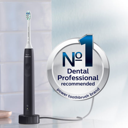 Philips Sonicare 4100 Rechargeable Electric Toothbrush, with Pressure Sensor, 2 Intensity Settings, SmarTimer and QuadPacer, 14-Day Battery Life, White, Model HX3681/23