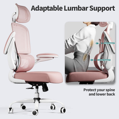 TRALT Office Chair Ergonomic Desk Chair, 330 LBS Home Mesh Office Desk Chairs with Wheels, Comfortable Gaming Chair, High Back Office Chair for Long Hours (Black)