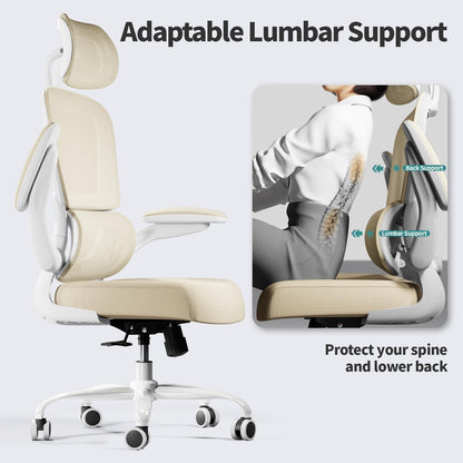 TRALT Office Chair Ergonomic Desk Chair, 330 LBS Home Mesh Office Desk Chairs with Wheels, Comfortable Gaming Chair, High Back Office Chair for Long Hours (Black)