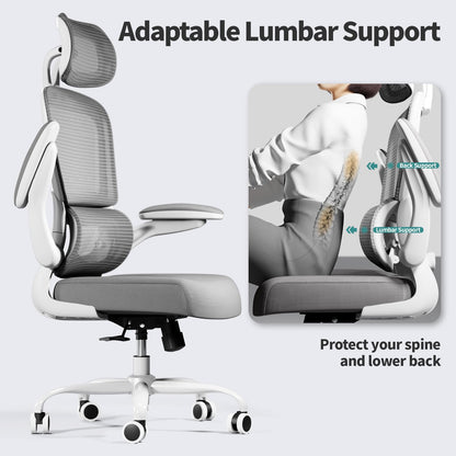 TRALT Office Chair Ergonomic Desk Chair, 330 LBS Home Mesh Office Desk Chairs with Wheels, Comfortable Gaming Chair, High Back Office Chair for Long Hours (Black)