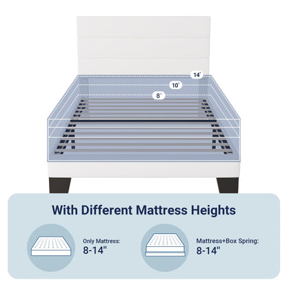 Allewie Queen Size Platform Bed Frame with Fabric Upholstered Headboard and Wooden Slats Support, Fully Upholstered Mattress Foundation/No Box Spring Needed/Easy Assembly, Dark Grey