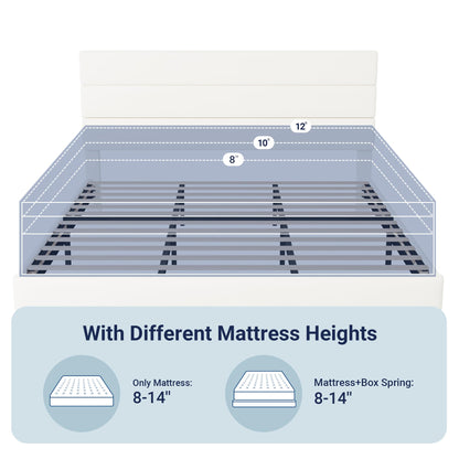 Allewie Queen Size Platform Bed Frame with Fabric Upholstered Headboard and Wooden Slats Support, Fully Upholstered Mattress Foundation/No Box Spring Needed/Easy Assembly, Dark Grey