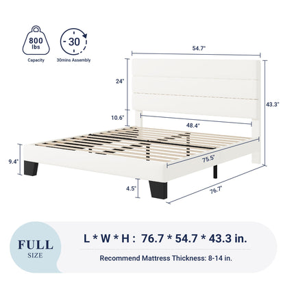 Allewie Queen Size Platform Bed Frame with Fabric Upholstered Headboard and Wooden Slats Support, Fully Upholstered Mattress Foundation/No Box Spring Needed/Easy Assembly, Dark Grey