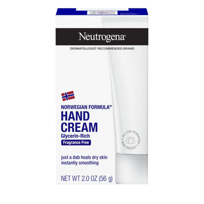 Neutrogena Norwegian Formula Moisturizing Hand Cream Formulated with Glycerin for Dry, Rough Hands, Fragrance-Free Intensive Hand Cream, 2 oz (Pack of 2)