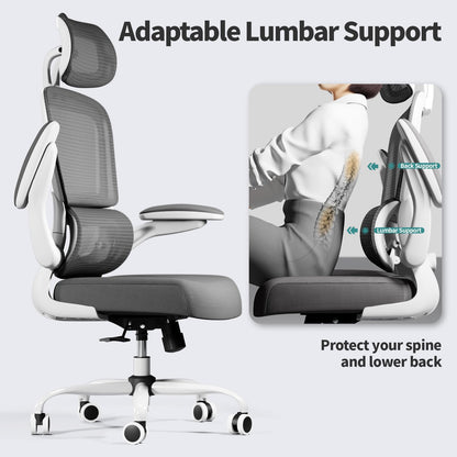 TRALT Office Chair Ergonomic Desk Chair, 330 LBS Home Mesh Office Desk Chairs with Wheels, Comfortable Gaming Chair, High Back Office Chair for Long Hours (Black)