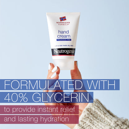 Neutrogena Norwegian Formula Moisturizing Hand Cream Formulated with Glycerin for Dry, Rough Hands, Fragrance-Free Intensive Hand Cream, 2 oz (Pack of 2)