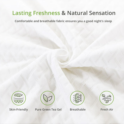 Full Size Memory Foam Mattress, 8 Inch Bed Mattress in A Box with Cooling Green Tea Gel, Pressure Relief with Medium Firm Support, CertiPUR-US Certified, 75''L x 54''W, ‎37.3 pounds White