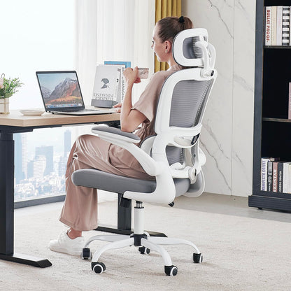 TRALT Office Chair Ergonomic Desk Chair, 330 LBS Home Mesh Office Desk Chairs with Wheels, Comfortable Gaming Chair, High Back Office Chair for Long Hours (Black)