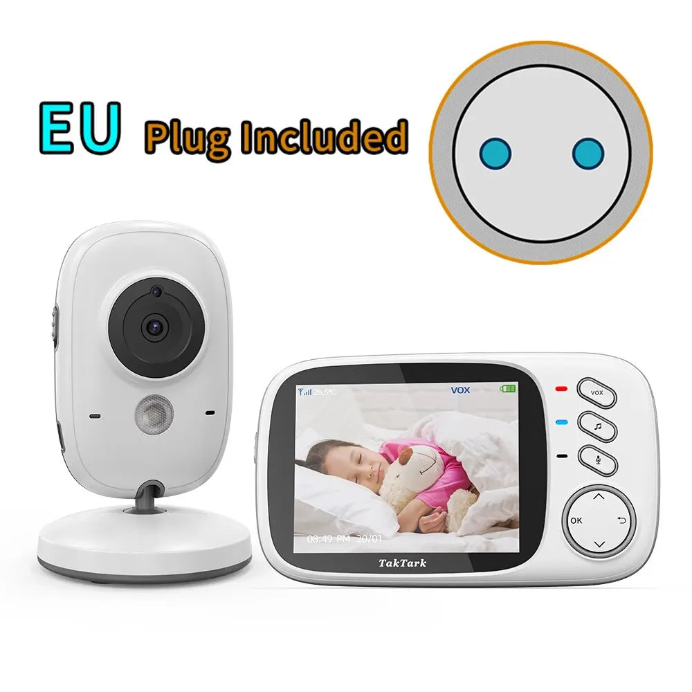 TakTark 3.2" Wireless Video Baby Monitor - Night Vision, Two-Way Audio & Temperature Monitor