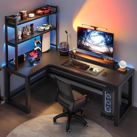 Premium Corner Computer Desk - Space-Saving Home Office Workstation