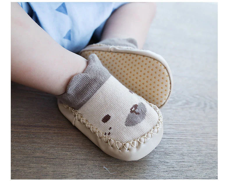 Baby Socks Slippers with Anti-Slip Rubber Soles - Indoor Shoes for Infants & Toddlers