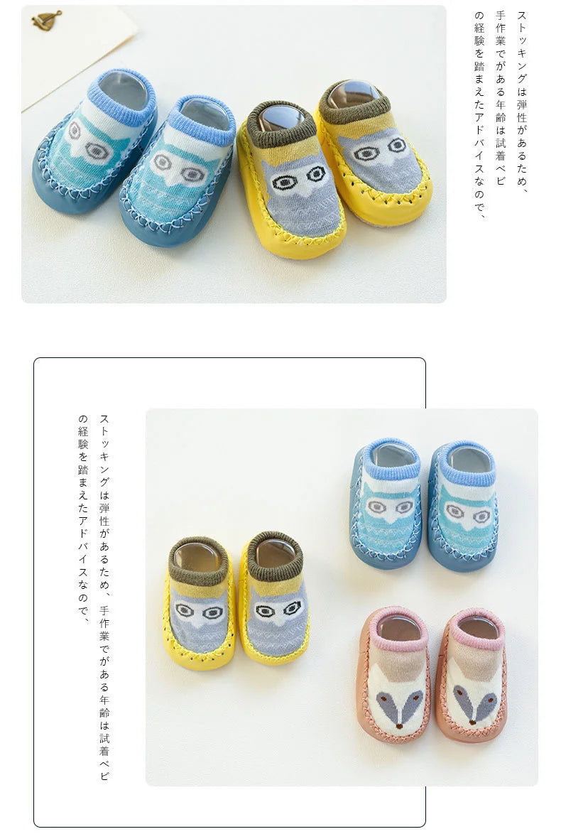 Baby Socks Slippers with Anti-Slip Rubber Soles - Indoor Shoes for Infants & Toddlers