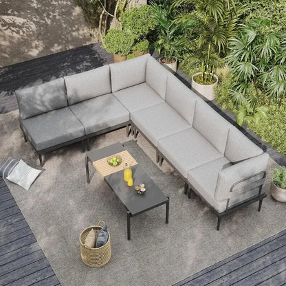 7 Pieces Metal Patio Outdoor  Furniture Set