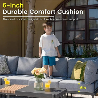 7 Pieces Metal Patio Outdoor  Furniture Set