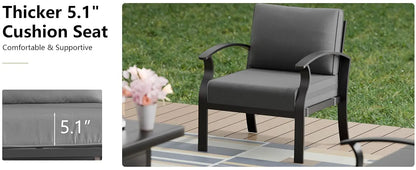 Aluminum Patio Furniture Set with Fire Pit Table