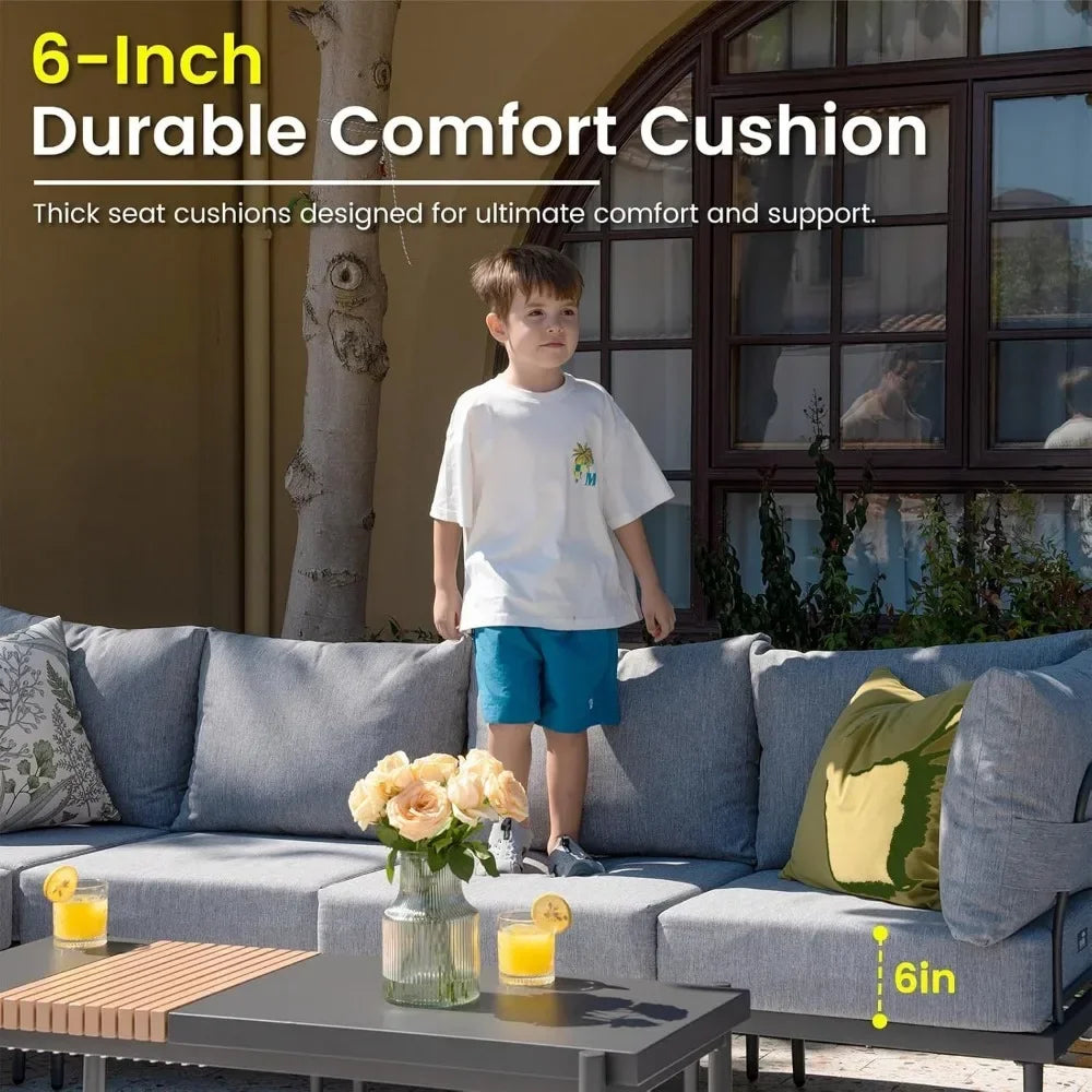 7 Pieces Metal Patio Outdoor  Furniture Set
