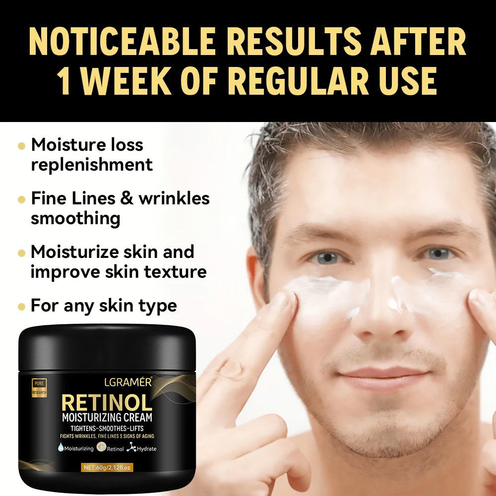 Men's Retinol Face Moisturizer - Anti-Aging Cream for Wrinkles & Fine Lines