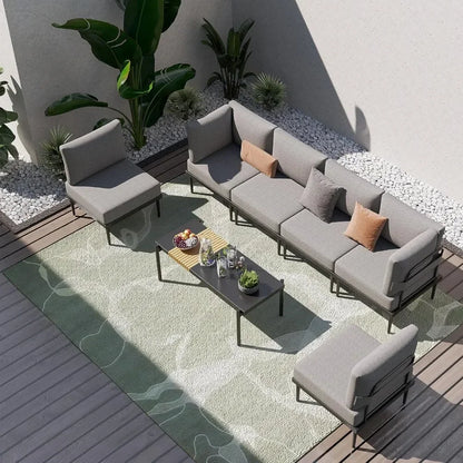 7 Pieces Metal Patio Outdoor  Furniture Set