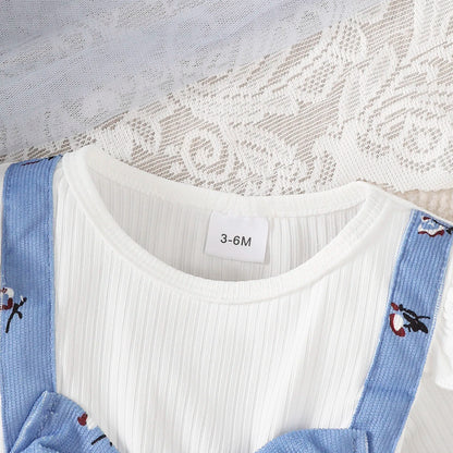 Baby Girl Princess Dress Set with Bow Headband - Floral Color Block Outfit (0-24M)