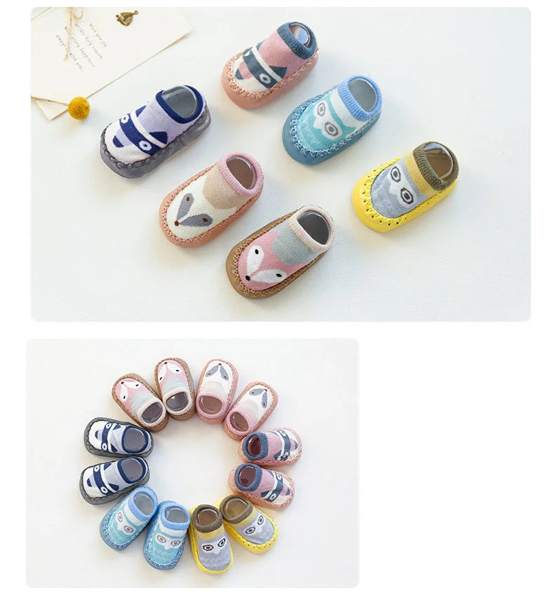 Baby Socks Slippers with Anti-Slip Rubber Soles - Indoor Shoes for Infants & Toddlers