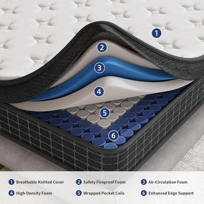 12-Inch Twin Mattress in a Box - Pocket Coil Memory Foam with Motion Isolation & Pressure Relief