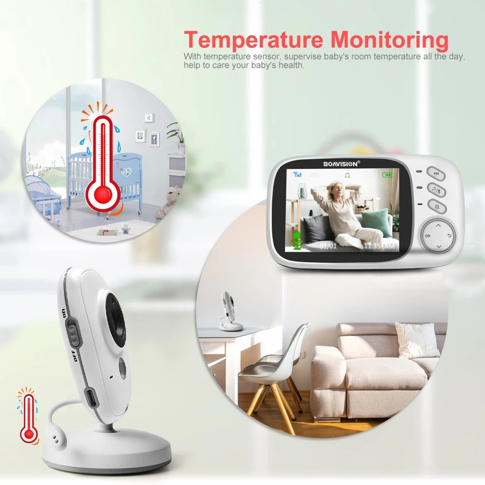 VB603 3.2" Wireless Video Baby Monitor - Night Vision, Two-Way Audio & Security Camera